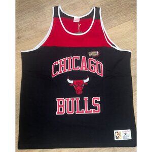 NEW Men's XL Black Chicago Bulls Heritage Hardwood Classics Color Blocked Tank T
